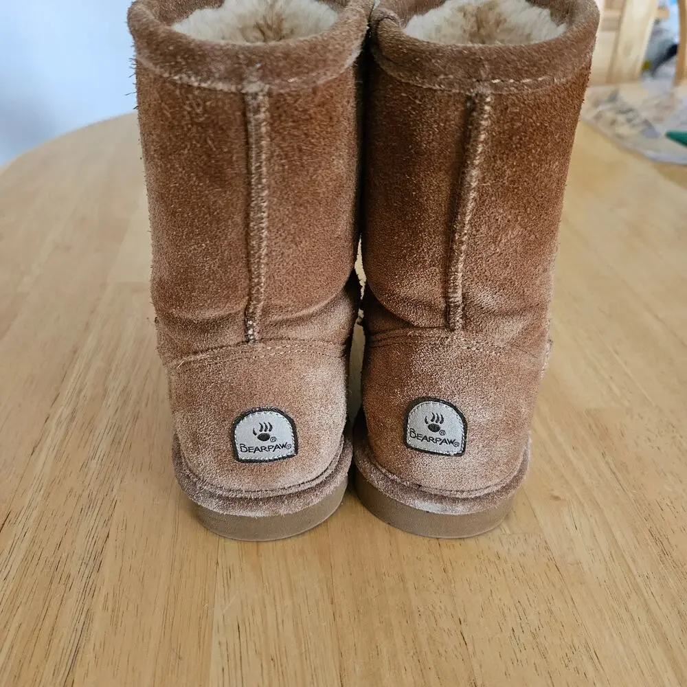 BearPaw Elle Youth Short Boots size 3 Hickory EUC